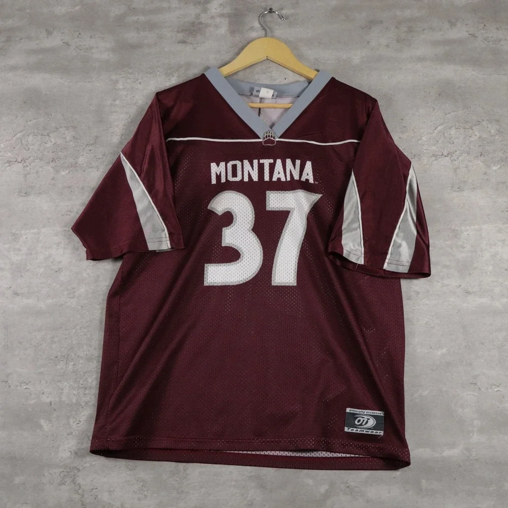 y2k OT Teamwear Montana Grizzlies Jersey Boxy Maroon Mens Large